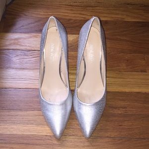 Nine West silver heels